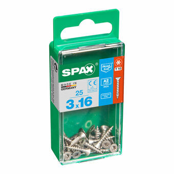 Låda med skruvar SPAX 4197000300161 Träskruv Platt huvud (3 x 16 mm) (3,0 x 16 mm)