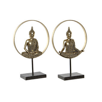 Prydnadsfigur DKD Home Decor Metall Buddha Harts (26 x 11 x 40 cm) (2 pcs)