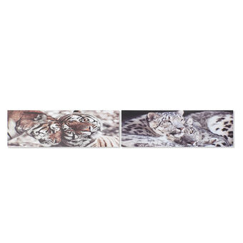 Tavla DKD Home Decor Furu Tiger Kanvas (2 pcs) (135 x 2.5 x 45 cm)