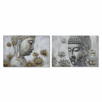 Tavla DKD Home Decor 120 x 2,8 x 80 cm Buddha Orientalisk (2 antal)
