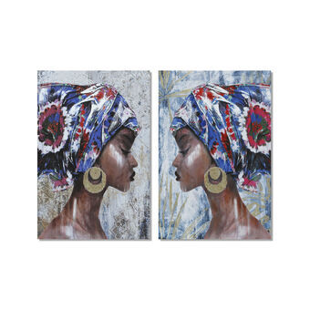 Tavla DKD Home Decor Afrikanska (2 pcs) (80 x 2.8 x 120 cm)