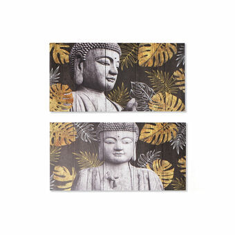 Tavla DKD Home Decor Buddha Orientalisk (80 x 1,8 x 40 cm) (2 antal)