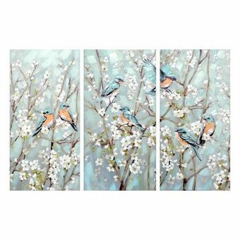 Tavla DKD Home Decor S3018309 Orientalisk Fåglar (60 x 3 x 120 cm)