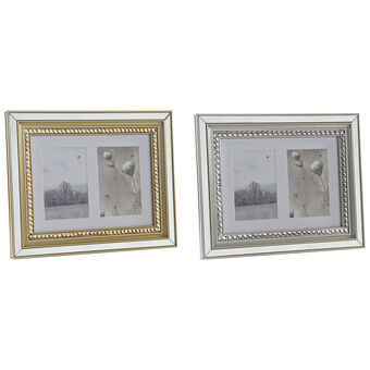 Fotoram DKD Home Decor Glas Silvrig Gyllene PS (35 x 2 x 28 cm) (2 antal)