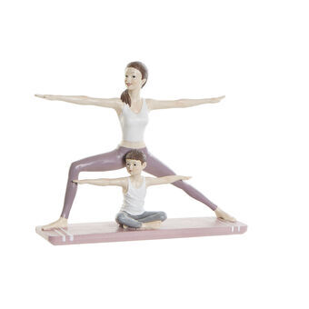 Prydnadsfigur DKD Home Decor Rosa Harts Yoga (24 x 6,5 x 19,5 cm)