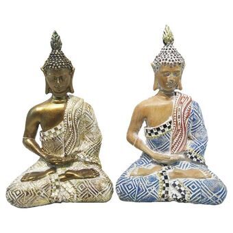 Prydnadsfigur DKD Home Decor Buddha Harts (9.5 x 6.5 x 16 cm) (2 pcs)