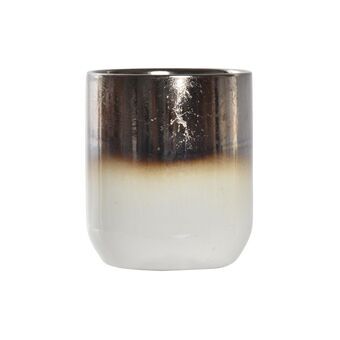 Ljus DKD Home Decor Keramik Brun Vit Vax (8 x 8 x 9,5 cm)