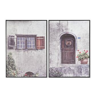 Tavla DKD Home Decor Dörr (50 x 2,8 x 70 cm) (2 antal)