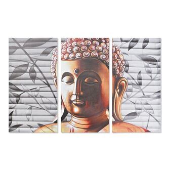 3-ramsset DKD Home Decor Buddha Orientalisk (120 x 2 x 80 cm) (3 pcs) (2 antal)