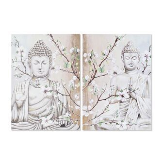 Tavla DKD Home Decor Buddha Orientalisk (50 x 1,8 x 70 cm) (2 antal) (12 antal)