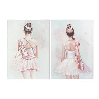 Tavla DKD Home Decor Balettdansare Traditionell (70 x 2,5 x 100 cm) (2 antal)