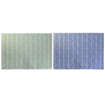 Matta DKD Home Decor Blå Vit Grön polypropen (150 x 210 x 1 cm) (2 antal)