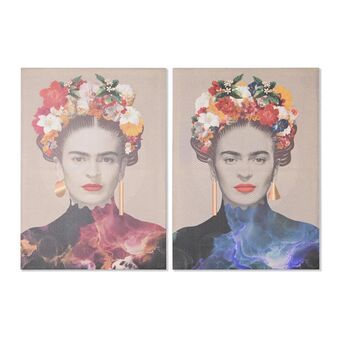 Tavla DKD Home Decor Frida (50 x 1,8 x 70 cm) (2 antal)