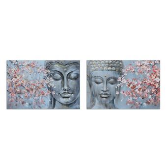 Kanvas DKD Home Decor 120 x 2,8 x 80 cm Buddha Orientalisk (2 antal)