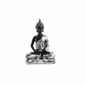 Prydnadsfigur DKD Home Decor Silvrig Svart Buddha Harts Orientalisk (25 x 14 x 37,5 cm)
