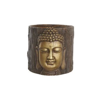 Kruka DKD Home Decor Glasfiber Gyllene Brun Buddha Orientalisk (30 x 29 x 26 cm)