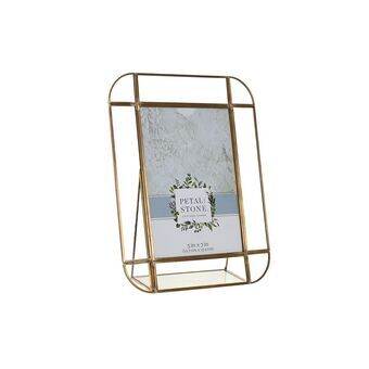 Fotoram DKD Home Decor Glas Gyllene Metall Transparent Romantisk (20 x 6 x 23 cm)