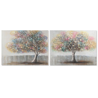 Tavla Home ESPRIT Träd Modern 120 x 3 x 90 cm (2 antal)