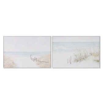 Tavla Home ESPRIT Strand Medelhavs 120 x 4 x 80 cm (2 antal)