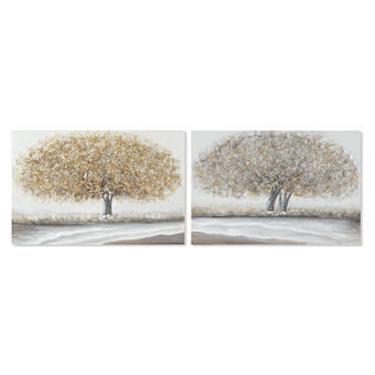 Tavla Home ESPRIT Träd Traditionell 90 x 2,5 x 60 cm (2 antal)
