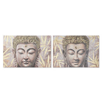 Tavla Home ESPRIT Buddha Orientalisk 120 x 3 x 80 cm (2 antal)