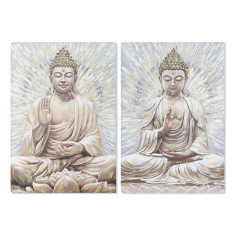 Tavla Home ESPRIT Buddha Orientalisk 70 x 3 x 100 cm (2 antal)