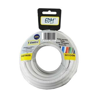 Kabel EDM 2 x 1 mm 10 m Vit