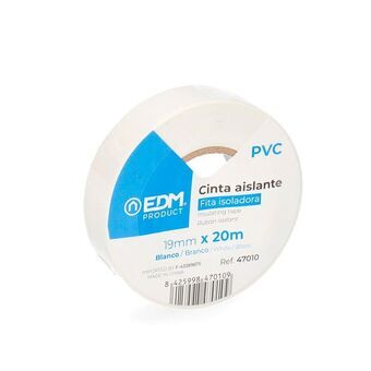 Isoleringstejp EDM Vit PVC (20 m x 19 mm)