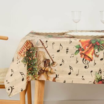 Fläckresistent bordsduk i harts Mauré Christmas Sheet Music 250 x 140 cm
