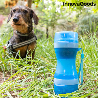 Flaska med behållare för vatten och husdjursmat 2 i 1 Pettap InnovaGoods