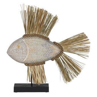 Prydnadsfigur Vit Brun Naturell Fisk 57 x 12 x 60 cm