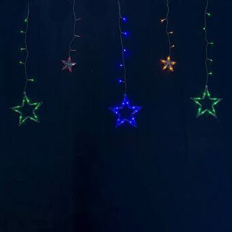 Gardinbelysning med LED Multicolour Stjärnor
