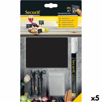 Skiffer Securit Med stöd Set 7,4 × 10,5 cm 20 antal Svart