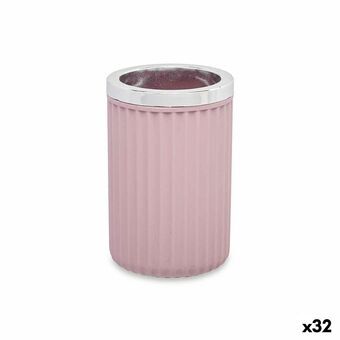 Glas Tandborsthållare Rosa Plast 32 antal (7,5 x 11,5 x 7,5 cm)