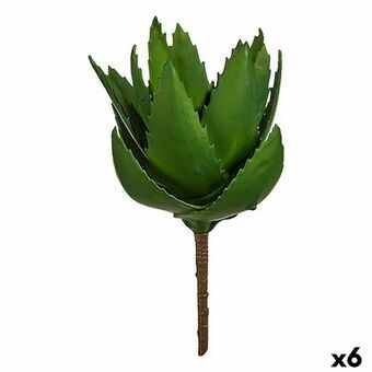 Dekorativ växt Aloe Vera 13 x 24,5 x 14 cm Grön Plast (6 antal)