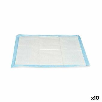 Träningsunderlägg för valp 60 x 60 cm Blå Vit Papper Polyetylen (10 antal)