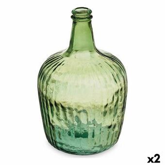 Flaska Ränder Dekoration 19,5 x 35,5 x 19,5 cm Grön (2 antal)