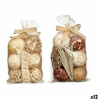Set of Decorative Balls Vit Brun (12 antal)