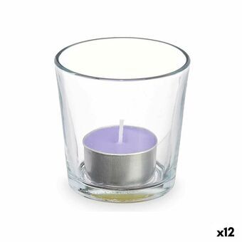 Doftljus 7 x 7 x 7 cm (12 antal) Glas Lavendel