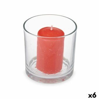 Doftljus 10 x 10 x 10 cm (6 antal) Glas Röda Bär