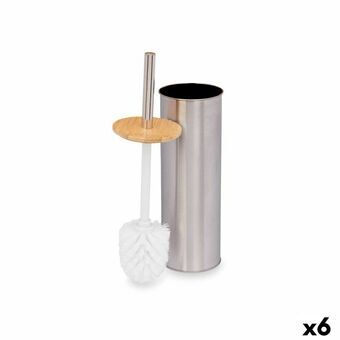Toalettborste Silvrig Bambu Rostfritt stål 9,5 x 27,5 x 9,5 cm (6 antal)