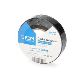 Isoleringstejp EDM Svart PVC (20 m x 19 mm)