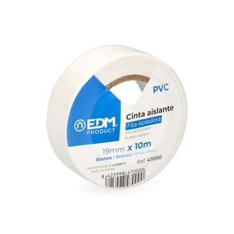 Isoleringstejp EDM Vit PVC (10 m x 19 mm)