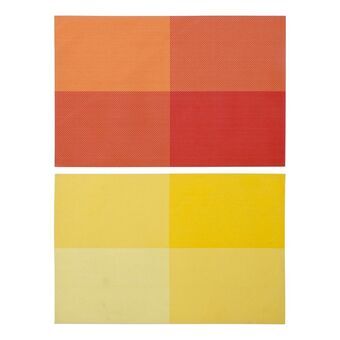 Underlägg DKD Home Decor Gul Orange PVC (2 pcs) (45 x 31 x 0.5 cm)