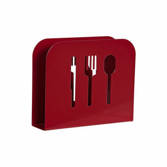 Servetthållare DKD Home Decor Röd Svart Metall (15 x 4 x 12.5 cm) (2 pcs)