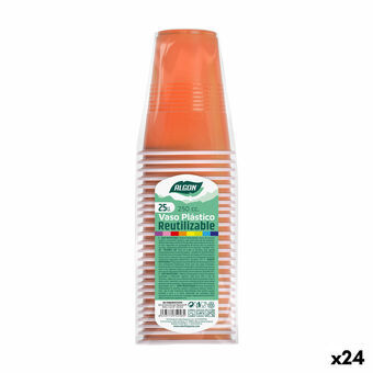 Set med återanvändbara glas Algon Orange 24 antal 250 ml (25 Delar)