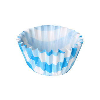 Muffinsbricka Algon Ränder Blå Engångsanvändning 5 x 3,2 cm 30 antal