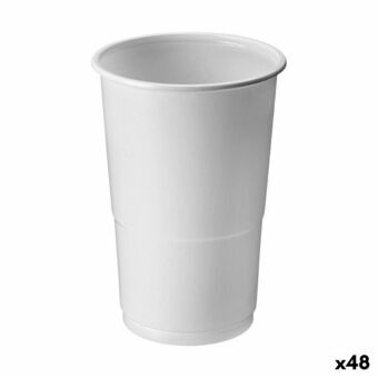 Set med återanvändbara glas Algon Vit 25 Delar 250 ml (48 antal)