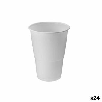 Set med återanvändbara glas Algon Plast Vit 15 Delar 330 ml (24 antal)