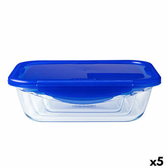 Hermetisk matlåda Pyrex Cook & Go Blå 1,7 L 24 x 18 cm Glas (5 antal)
